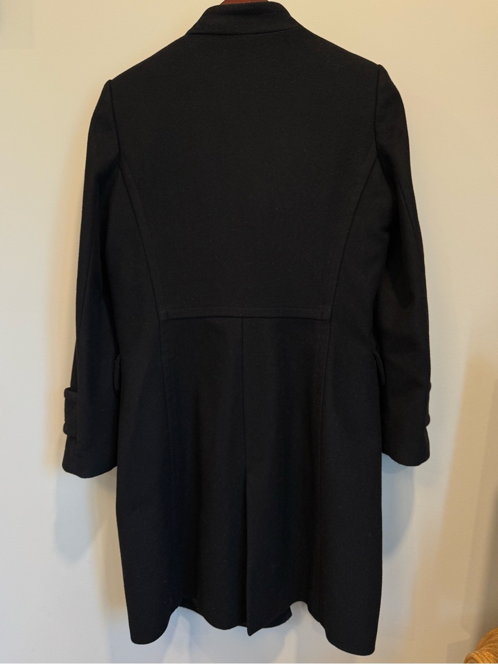 MNG Mango Women’s Black Italian Wool Double Breasted Military Officer Coat Small - Picture 9 of 11